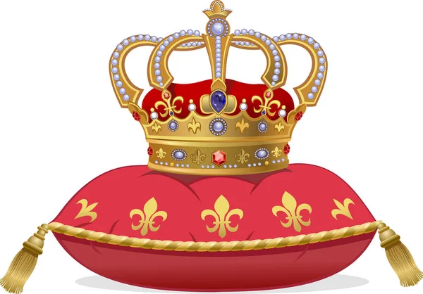 Couronne Royale Sur Oreiller — Image vectorielle