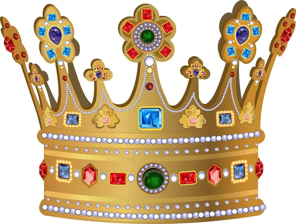 Abbildung Der Königlichen Goldkrone — Stockvektor