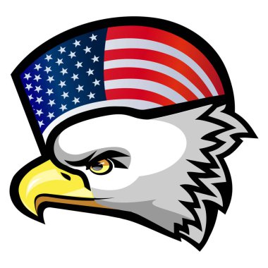 Amerikan kartalı ve bayrağı