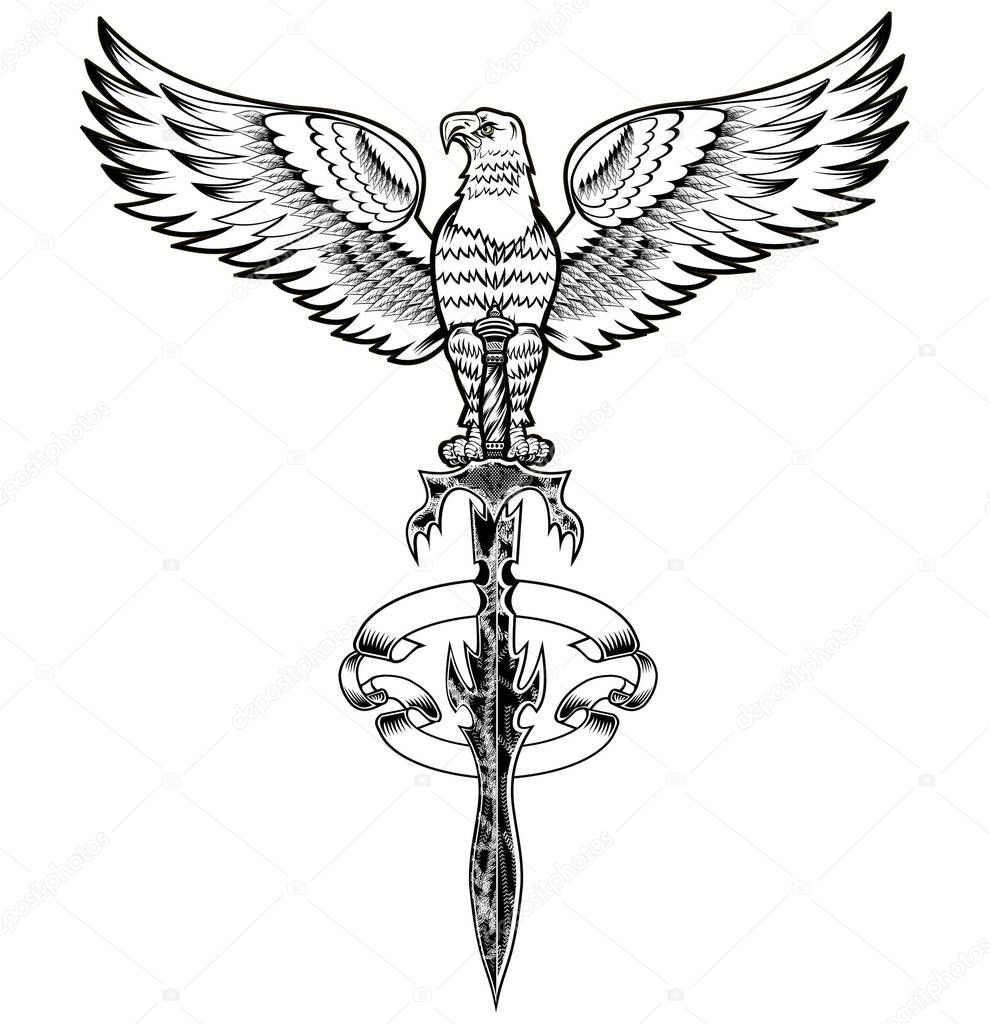 American eagle  with sword