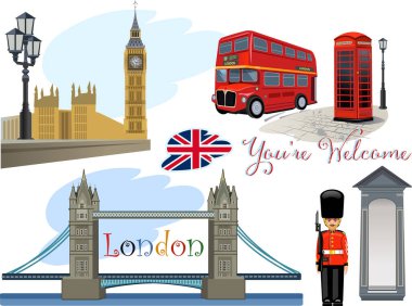 Londra 'daki İngilizce sembollerin çizimi 