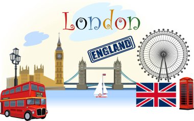 Londra 'daki İngilizce sembollerin çizimi 