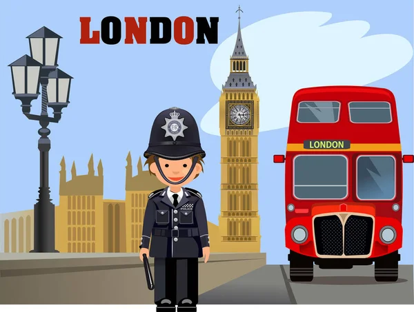 Illustration English Symbols London Big Ben — Stock Vector