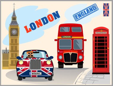 İngiliz yolu. Londra 'daki İngilizce sembollerin çizimi 