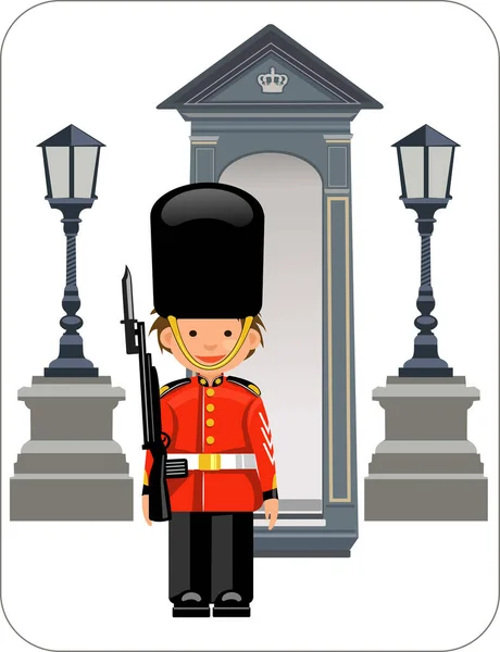 Uma Guarda Real Palácio Buckingham —  Vetores de Stock