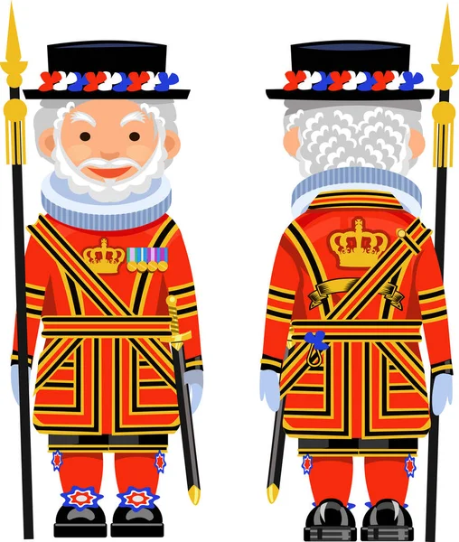 Costume Beefeater Tower London Angleterre — Image vectorielle