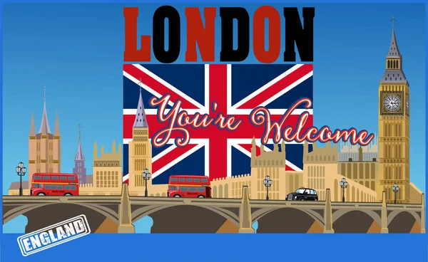 English Road Illustration English Symbols London English London Road — Stock Vector