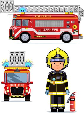 İtfaiyeci arabasının çizimi