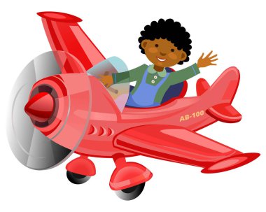 Sarı uçakla uçan sevimli bir pilot.