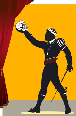Hamlet 'in kafatası elinde.