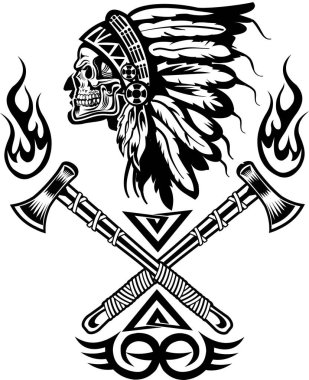 Kızılderililerin Kafatası. Kızılderili şefi Tomahawk