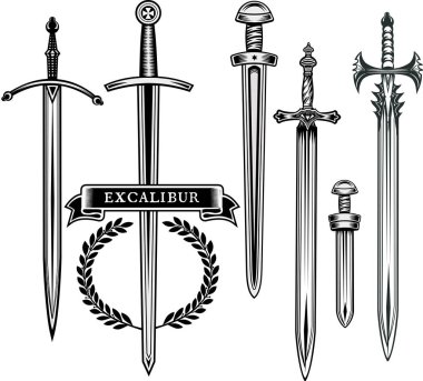 Efsanevi kılıç. Excalibur Kralın efsanevi kılıcı