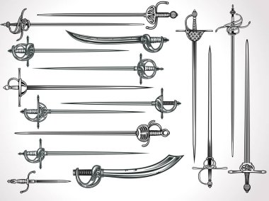 Bıçak, hançer, kılıç ve rapira.