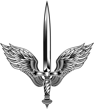 Kanatlı dövme kılıcı. Kanatlı kılıç