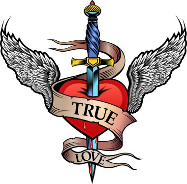 Kanatlı ve Hançerli Kalp