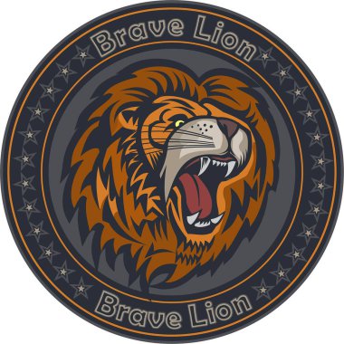 Kükreyen aslan. Kızgın aslan. 