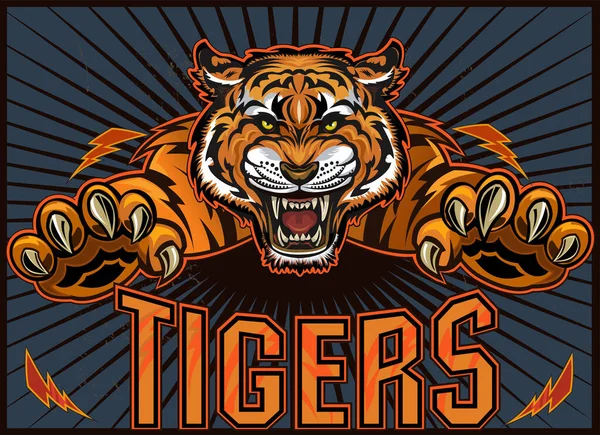 Tiger Jump Equipa Desportiva —  Vetores de Stock