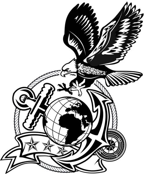 Amerikan kartalı çapası ve Globe 