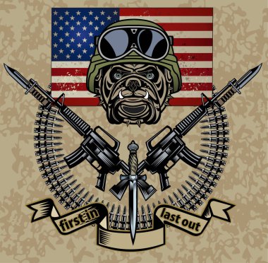 Askeri Bulldog ve çapraz tüfekler