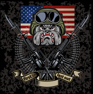 Askeri Bulldog ve çapraz tüfekler