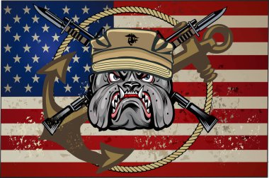 Askeri Bulldog ve çapraz tüfekler