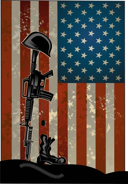 Veterans Day Illustration Honoring American Veterans Who Served — Stock Vector