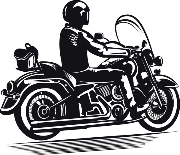 Man Motorbike — Stock Vector