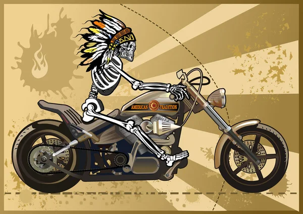 Szkielet Indyjski Motocyklu — Wektor stockowy