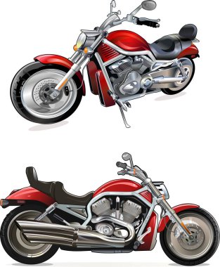 İki Büyük Kırmızı Motosiklet