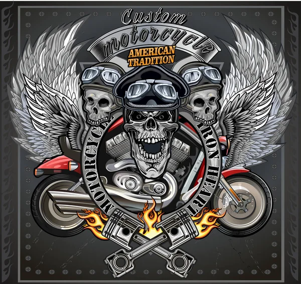 Klasik motosiklet etiketinin çizimi