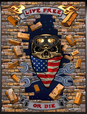 Klasik motosiklet etiketi. Motosiklet çizimi