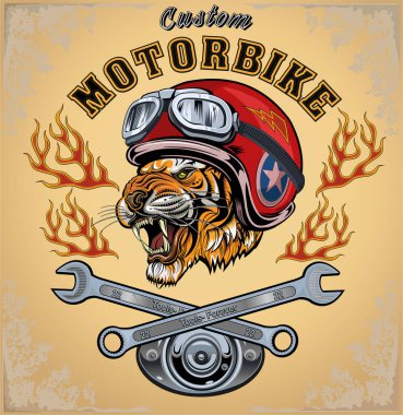 Klasik kaplan motosiklet etiketi