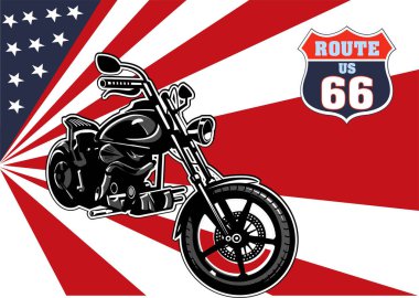 Motosiklet ve ABD bayrağı