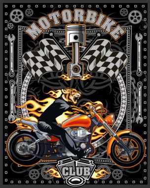 Tiger ile klasik motosiklet etiketi