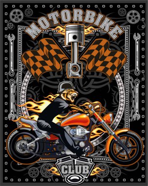 Tiger ile klasik motosiklet etiketi