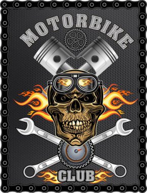 Klasik motosiklet etiketinin çizimi