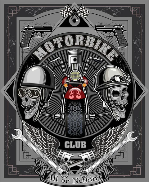 Ilustracja Zabytkowej Etykiety Motocyklowej — Wektor stockowy