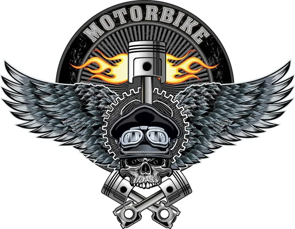 Illustration Étiquette Moto Vintage — Image vectorielle