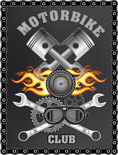 Illustration Étiquette Moto Vintage — Image vectorielle