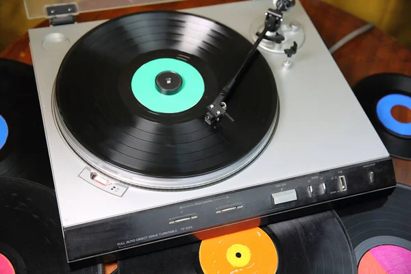 Vinil Turntable Vinyl Record — Stok Foto