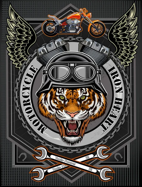 Tiger ile klasik motosiklet etiketi
