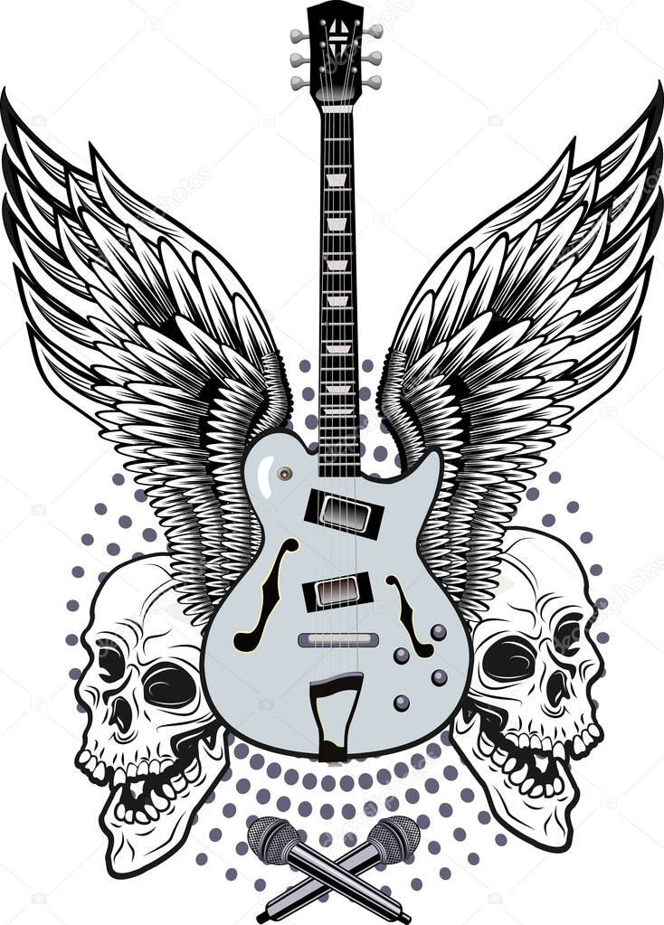 Skull and Electric Guitar