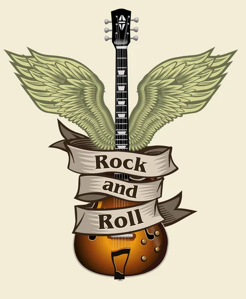 Guitarra Eléctrica Rock Roll Música — Vector de stock