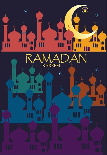 Kartu Pos Dari Holiday Ramadan Kareem - Stok Vektor