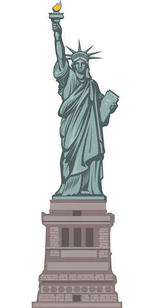 Άγαλμα Της Ελευθερίας Νέα Υόρκη Και Αμερικανικό Συμπόσιο — Διανυσματικό Αρχείο
