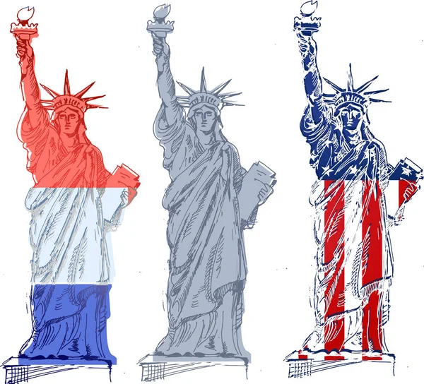 Статуя Свободы Нью Йорк Американский Символ — стоковый вектор