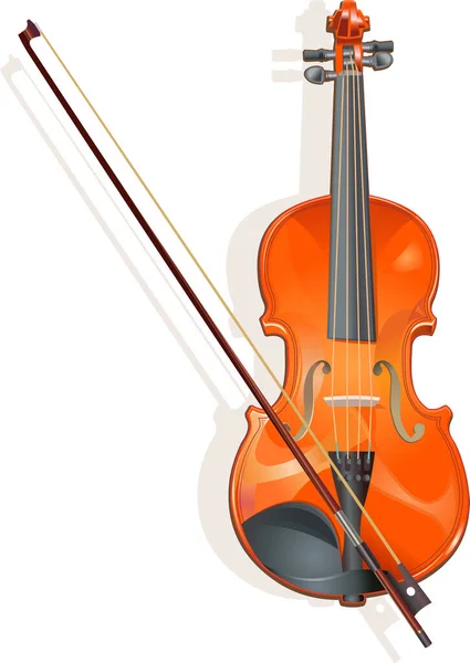 Violino Isolado Sobre Fundo Branco — Vetor de Stock