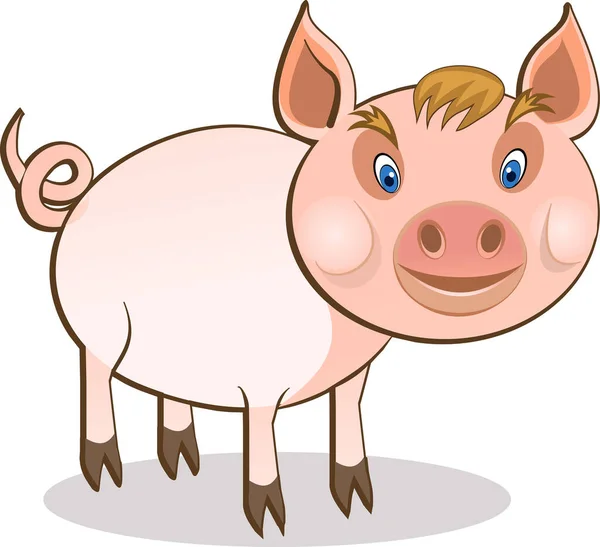 Cute Pig Cartoon Piggy Banker — Stock Vector