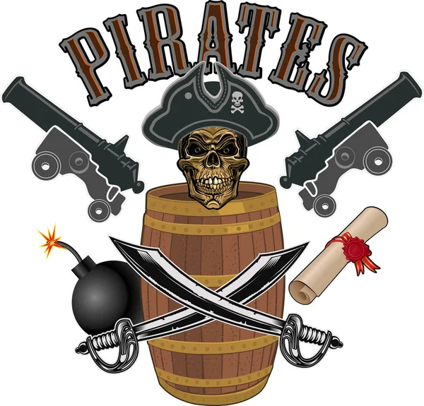 Jolly Roger Cráneo Pirata — Archivo Imágenes Vectoriales