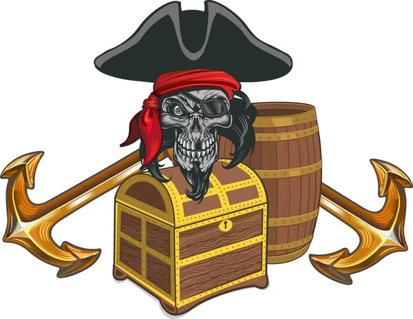 Jolly Roger Pirata Skul — Archivo Imágenes Vectoriales